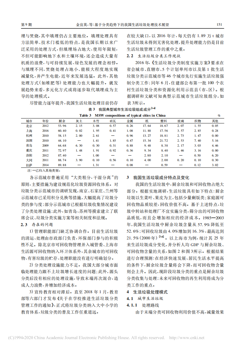 基于分类趋势下的我国生活垃圾处理技术展望_金宜英_02.png